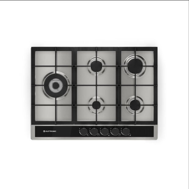 Cooktop Inox 5 bocas a gás Sole 70cm - Elettromec