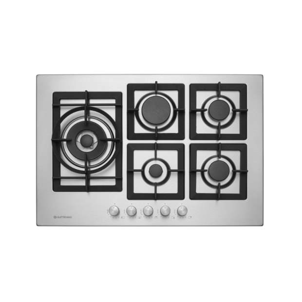 Cooktop Inox 5 bocas a gás Quadratto 75cm- Elettromec