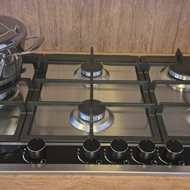 Cooktop Inox 5 bocas a gás Sole 90cm - Elettromec
