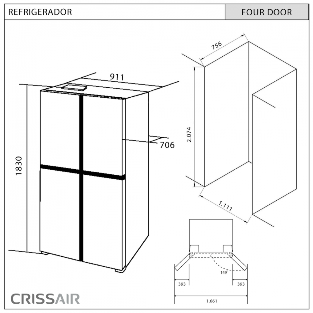 Refrigerador Four Door RFD 540 - Crissair - Imagem 2