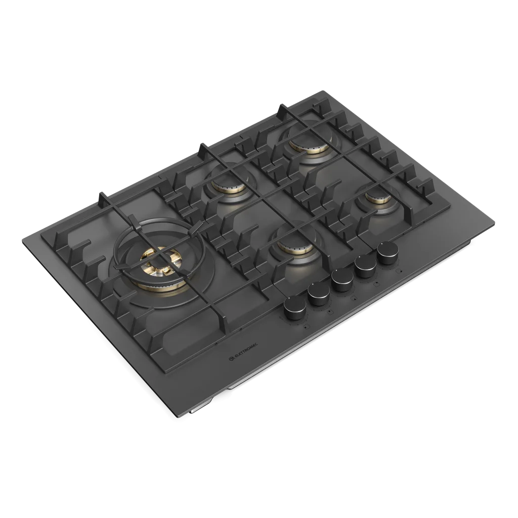 cooktop a gas viro black matte 75cm elettromec