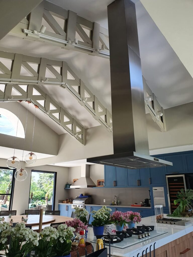 Coifa de Ilha Cozinha Inox Slim Para Pé Direito Alto