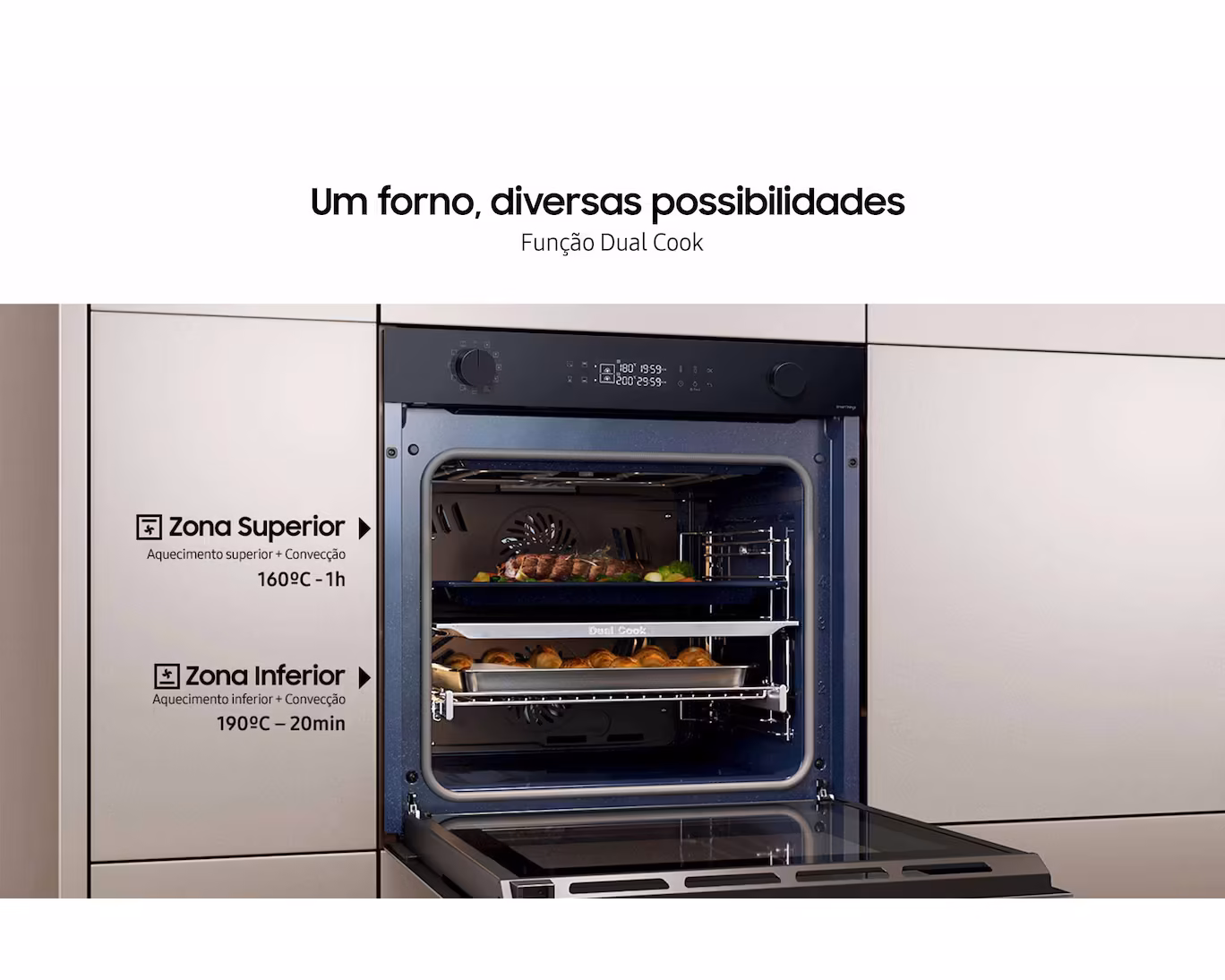 Forno Elétrico Porta Dupla Função Air Fry e Wi-Fi 76L - Samsung 4 Forno Elétrico Porta Dupla Função Air Fry e Wi-Fi 76L - Samsung - Imagem 4